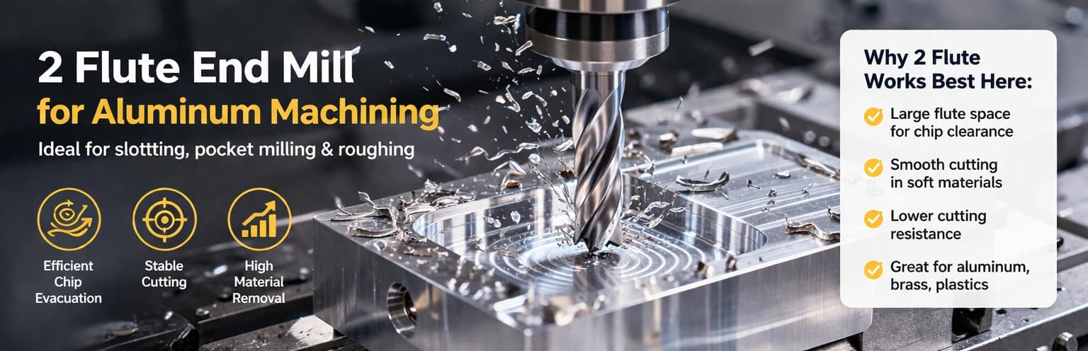 2 flute end mill for aluminum machining