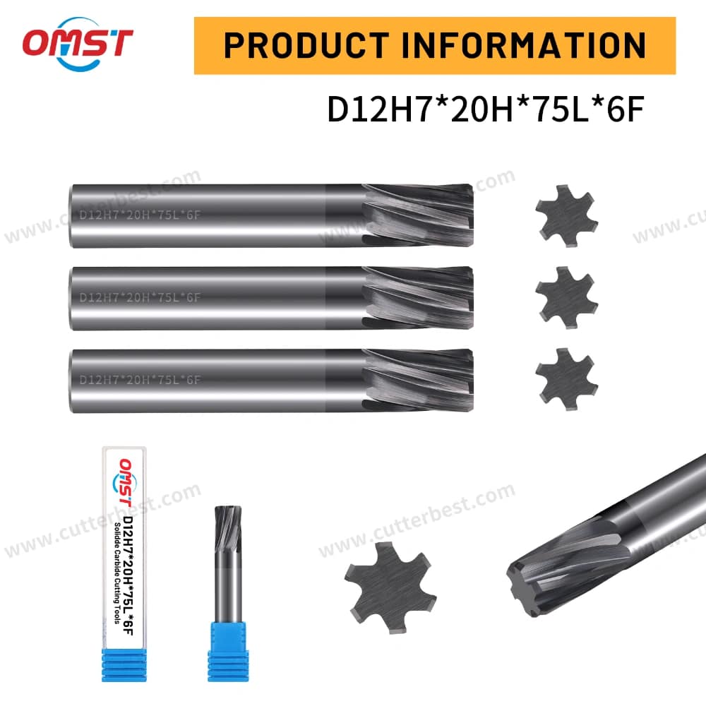 6 Fresa de topo de flauta: Precision Carbide Cutter for Aluminum, Aço & Titânio
