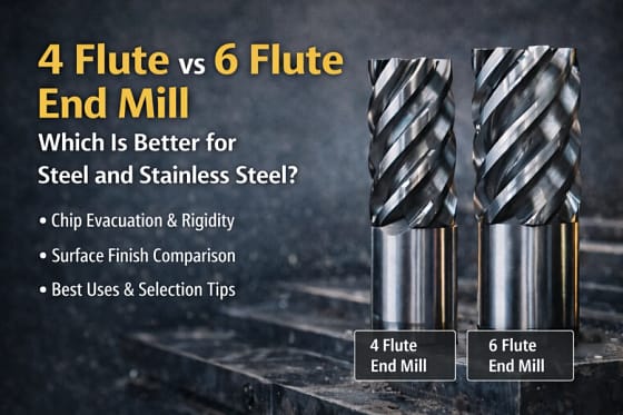 4 flute vs 6 flute end mill comparison for steel and stainless steel machining